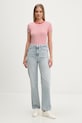 Tommy Jeans basic tričko dámské bavlněné s elastanem DW0DW17383 červená AA00