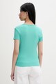 Odjeća Tommy Jeans basic majica kratkih rukava ženska od pamuka s elastanom DW0DW17383 tirkizna