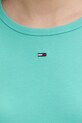 Tommy Jeans basic majica kratkih rukava ženska od pamuka s elastanom tirkizna DW0DW17383