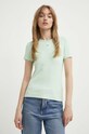 Μπλουζάκι Tommy Jeans με ελαστάν πράσινο DW0DW17383