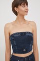 Calvin Klein Jeans top din denim bleumarin J20J222870