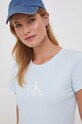 Хлопковая футболка Calvin Klein Jeans голубой J20J222961