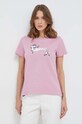 Pinko t-shirt bawełniany różowy 100355.A1OC