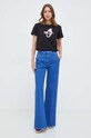 Pinko t-shirt bawełniany 100789.A1OC czarny SS24