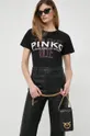 czarny Pinko t-shirt bawełniany