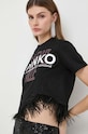 Βαμβακερό μπλουζάκι Pinko μαύρο 103130.A1LV