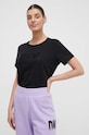 Dkny t-shirt z elastanem czarny DP3T9676