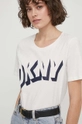 biały Dkny t-shirt bawełniany