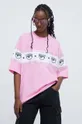 różowy Chiara Ferragni t-shirt bawełniany LOGOMANIA