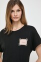 Βαμβακερό μπλουζάκι Twinset μαύρο 241TP2211