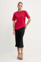 Patrizia Pepe t-shirt bawełniany 8M1612.J089 czerwony SS25