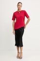 Βαμβακερό μπλουζάκι Patrizia Pepe 8M1612.J089 κόκκινο SS25