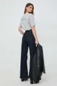 Βαμβακερό μπλουζάκι Victoria Beckham γκρί