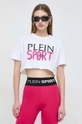 biały PLEIN SPORT t-shirt bawełniany