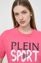 ružová Bavlnené tričko PLEIN SPORT