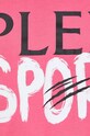 Βαμβακερό μπλουζάκι PLEIN SPORT SADC.WTK3135.SJY001N ροζ