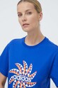 adidas t-shirt bawełniany x FARM Rio niebieski IQ4485