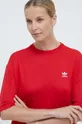 czerwony adidas Originals t-shirt Trefoil Tee