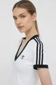 fehér adidas Originals t-shirt 3-Stripe V-Neck Tee