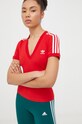 Μπλουζάκι adidas Originals με ελαστάν κόκκινο IR8116