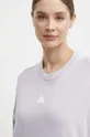 μωβ Βαμβακερό μπλουζάκι adidas
