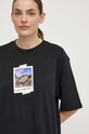 Бавовняна футболка adidas IS1240 чорний SS24