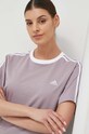 Βαμβακερό μπλουζάκι adidas ροζ IS1562