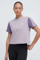 fioletowy adidas t-shirt bawełniany Damski