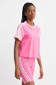 różowy adidas t-shirt bawełniany