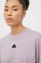 fialová Bavlnené tričko adidas