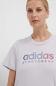 μωβ Βαμβακερό μπλουζάκι adidas 0
