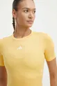 żółty adidas Performance t-shirt treningowy Techfit