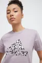 μωβ Βαμβακερό μπλουζάκι adidas Shadow Original 0