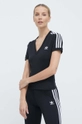 fekete adidas Originals t-shirt 3-Stripes V-Neck Tee