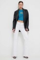 Bombažna kratka majica Karl Lagerfeld Jeans 240J1704 modra SS24