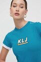 Bombažna kratka majica Karl Lagerfeld Jeans modra 240J1704