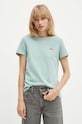 Bavlněné tričko Levi's zelená 39185