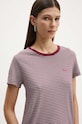 Bavlněné tričko Levi's burgundské 39185