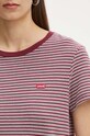Bavlněné tričko Levi's 39185 burgundské