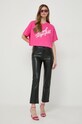 Karl Lagerfeld t-shirt bawełniany 240W1712 różowy SS24