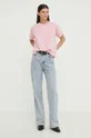 Βαμβακερό μπλουζάκι BA&SH ροζ