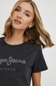 Pepe Jeans t-shirt bawełniany HAILEY czarny PL505749
