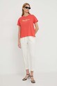 Bavlněné tričko Pepe Jeans HELGA PL505761 červená SS24