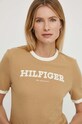 Tommy Hilfiger t-shirt bawełniany WW0WW41208 beżowy SS24