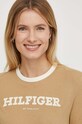 Tommy Hilfiger t-shirt bawełniany beżowy WW0WW41208