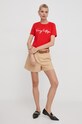 Tommy Hilfiger t-shirt bawełniany WW0WW41674 czerwony SS24