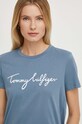 Tommy Hilfiger t-shirt bawełniany WW0WW41674 niebieski SS24