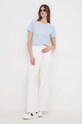 Хлопковая футболка Tommy Hilfiger WW0WW41761 голубой SS24