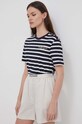 Bavlnené tričko Tommy Hilfiger tmavomodrá WW0WW41211