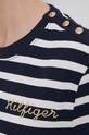 Bavlnené tričko Tommy Hilfiger WW0WW41211 tmavomodrá
